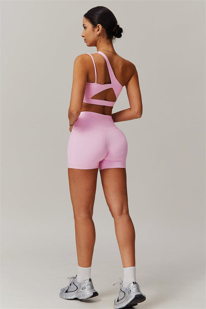 Asymmetrical One-Shoulder Bra & Shorts Set