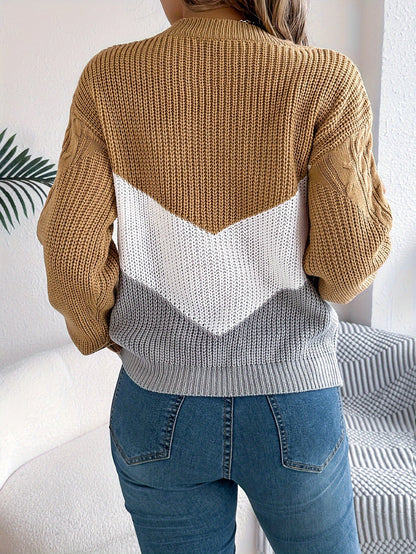 Noreen Colour-Block Knit Sweater