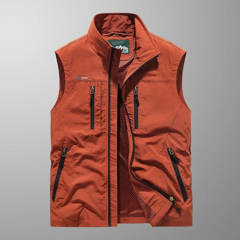 Bodywarmer Zipper Stand-Up Collar Outdoor Vest
