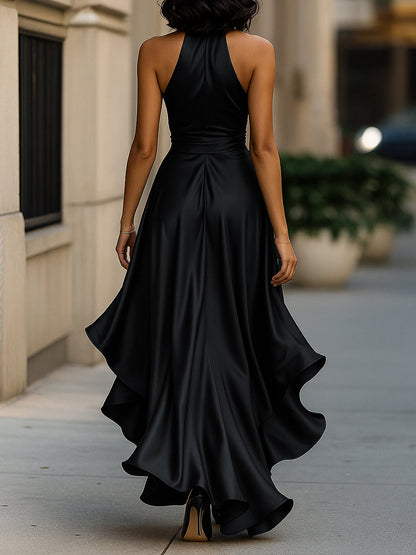 Elegance Satin Halter Gown