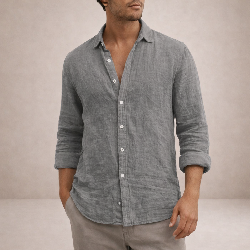 Shirt Regular Fit Open Collar Long Sleeves