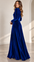 Albane Long-Sleeve Velvet A-Line Midi Dress