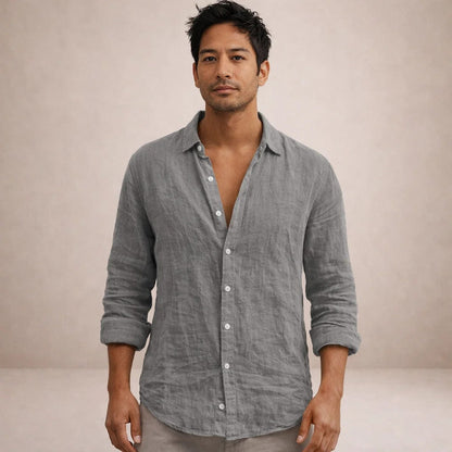 Shirt Regular Fit Open Collar Long Sleeves
