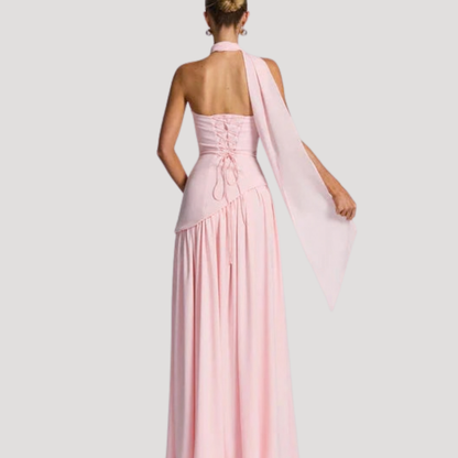Strapless Pleated Maxi Dress