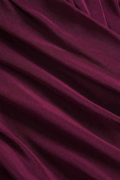 Ruched Mesh Long Sleeve Top