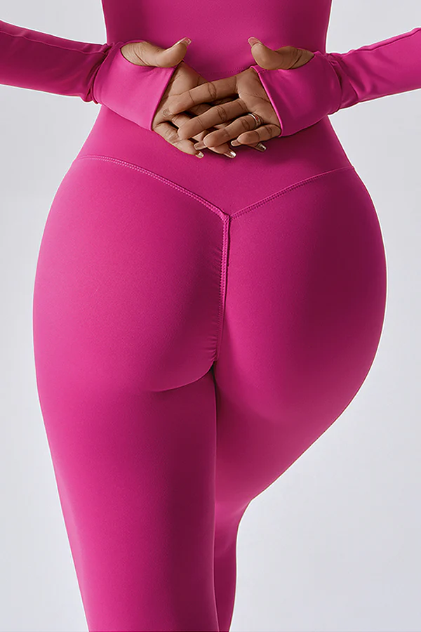 Back Sports Bra & High-Waist Leggings Set
