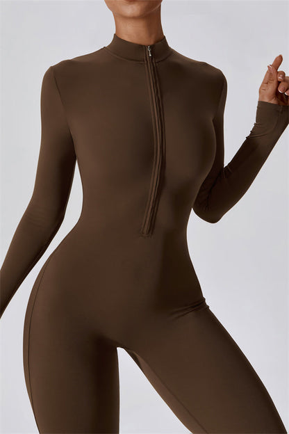 Seamless Zip-Up Performance Jumpsuit