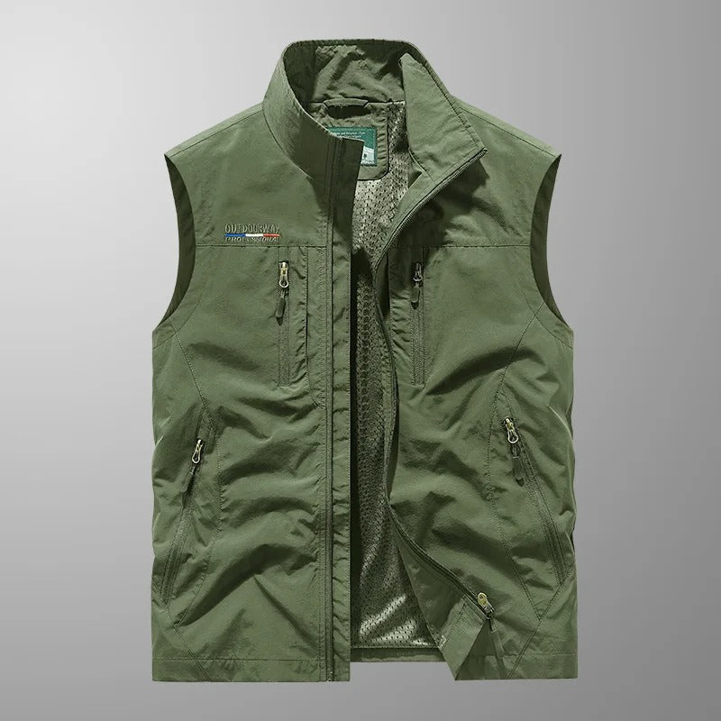 Bodywarmer Zipper Stand-Up Collar Outdoor Vest