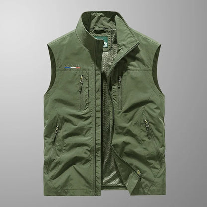 Bodywarmer Zipper Stand-Up Collar Outdoor Vest