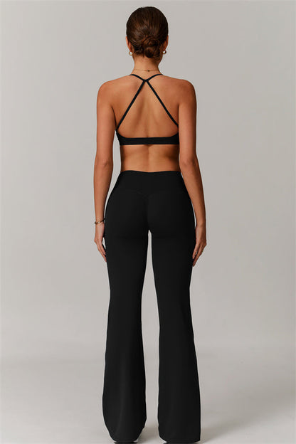 Pleated Crisscross Sports Bra
