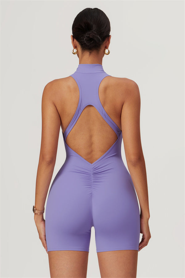 Stand-Up Collar Cutout Jumpsuit