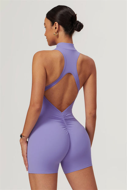 Stand-Up Collar Cutout Jumpsuit