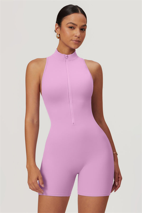 Stand-Up Collar Cutout Jumpsuit