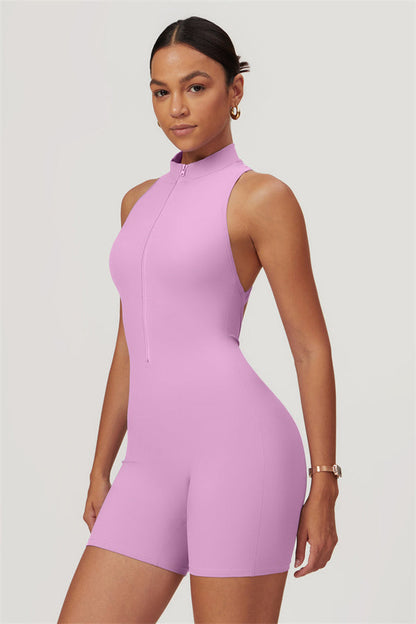 Stand-Up Collar Cutout Jumpsuit
