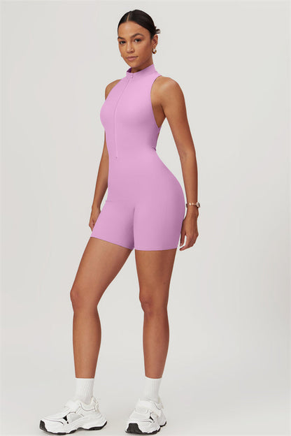 Stand-Up Collar Cutout Jumpsuit