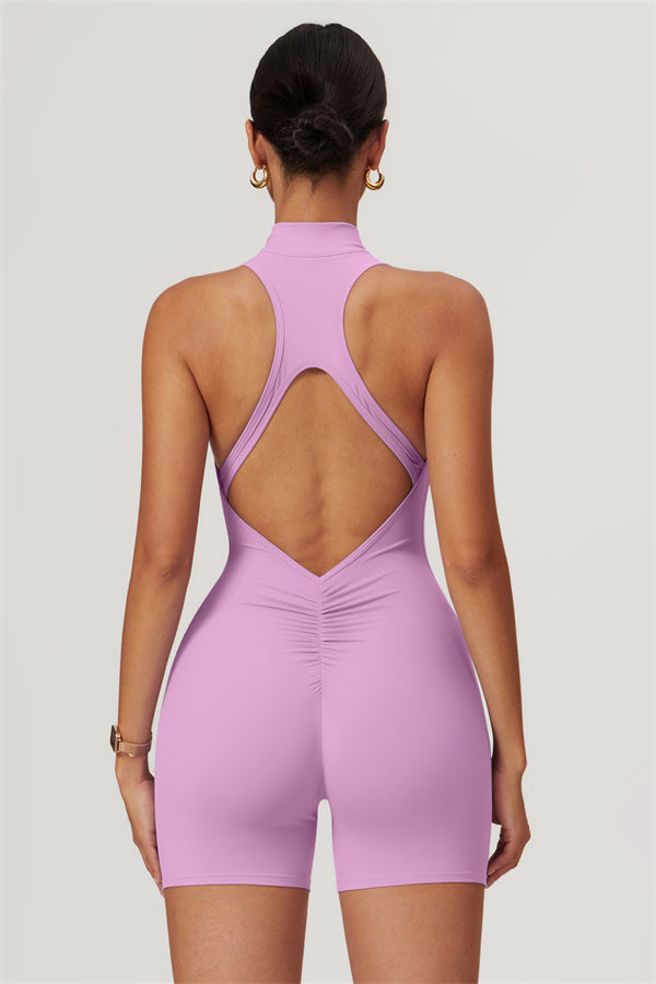 Stand-Up Collar Cutout Jumpsuit