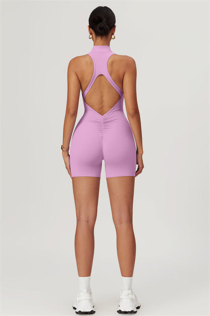 Stand-Up Collar Cutout Jumpsuit