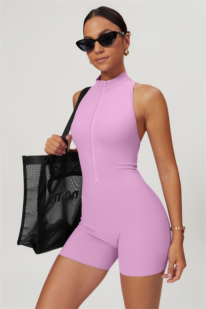 Stand-Up Collar Cutout Jumpsuit
