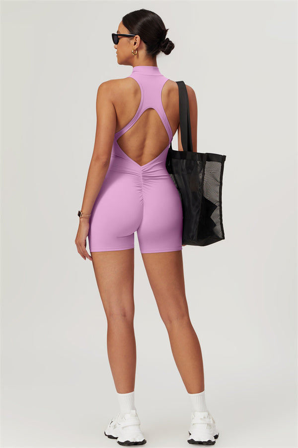Stand-Up Collar Cutout Jumpsuit