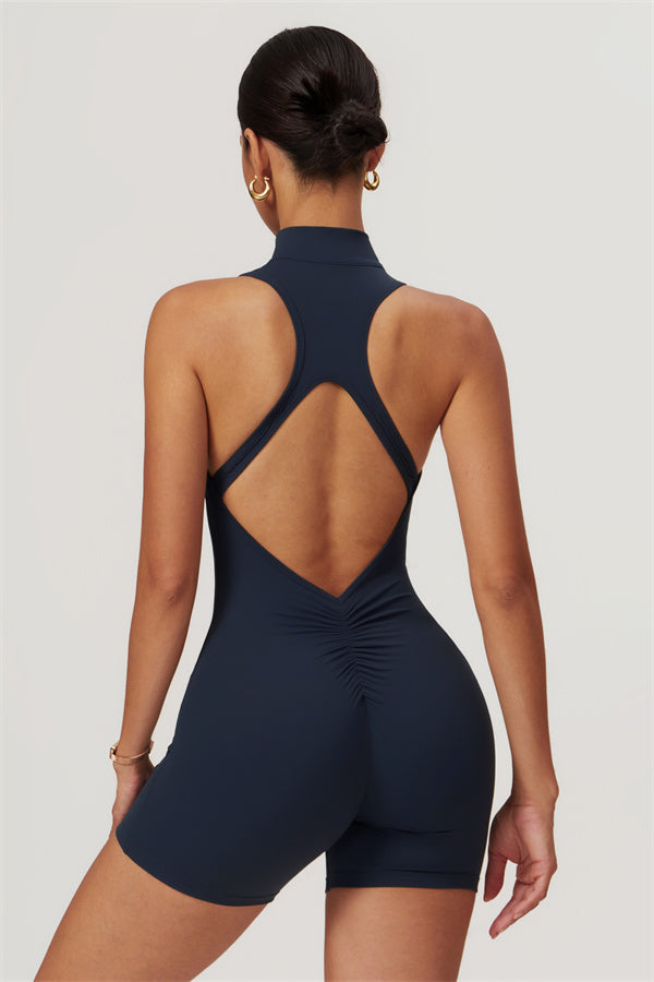 Stand-Up Collar Cutout Jumpsuit