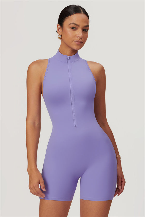 Stand-Up Collar Cutout Jumpsuit