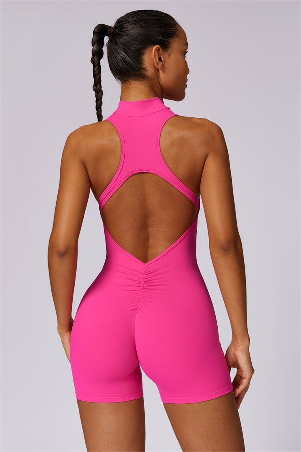 Stand-Up Collar Cutout Jumpsuit