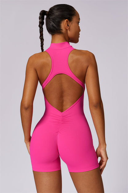 Stand-Up Collar Cutout Jumpsuit