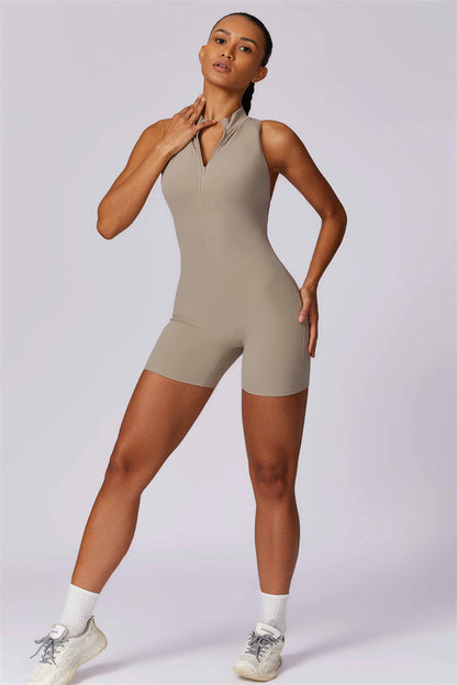 Stand-Up Collar Cutout Jumpsuit