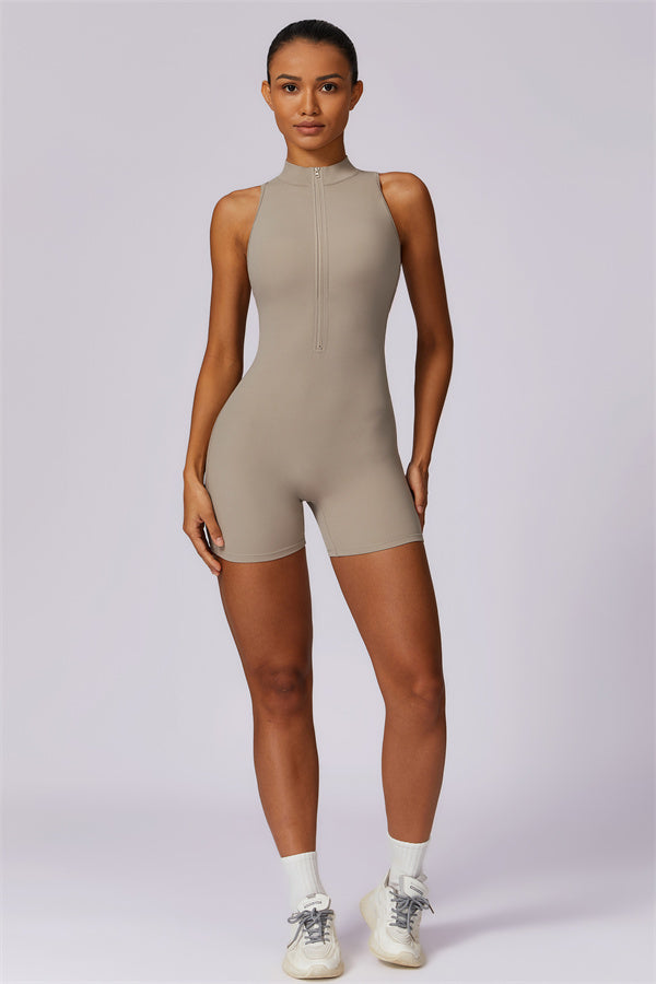Stand-Up Collar Cutout Jumpsuit