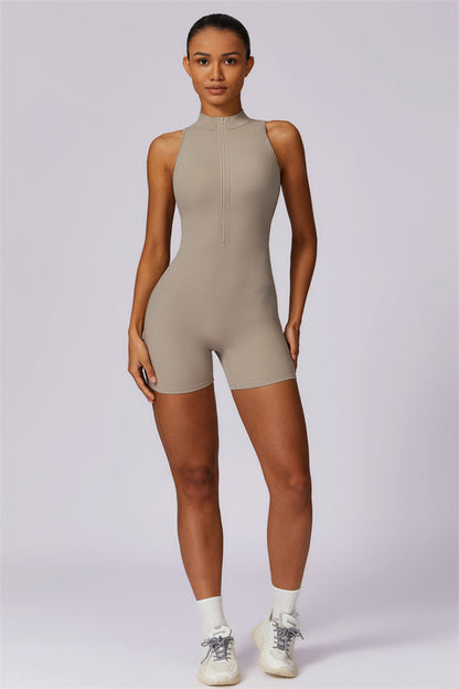 Stand-Up Collar Cutout Jumpsuit