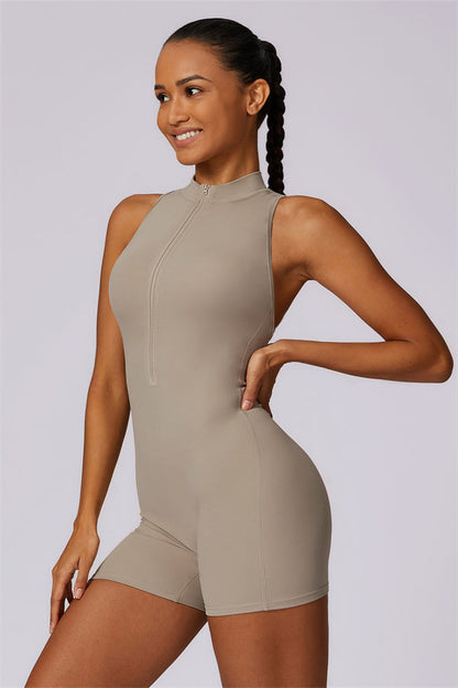 Stand-Up Collar Cutout Jumpsuit