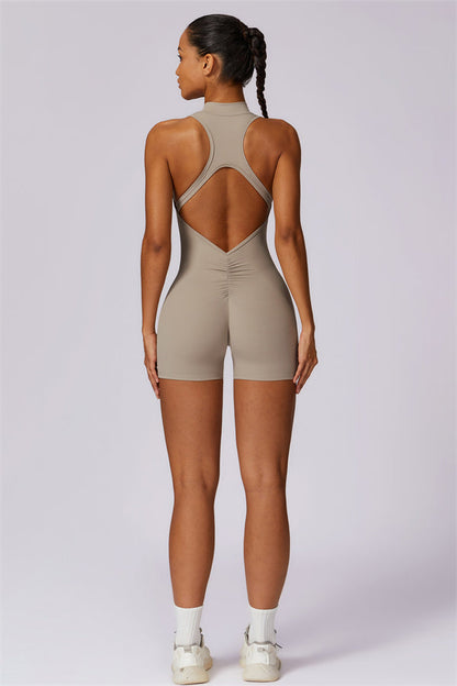 Stand-Up Collar Cutout Jumpsuit