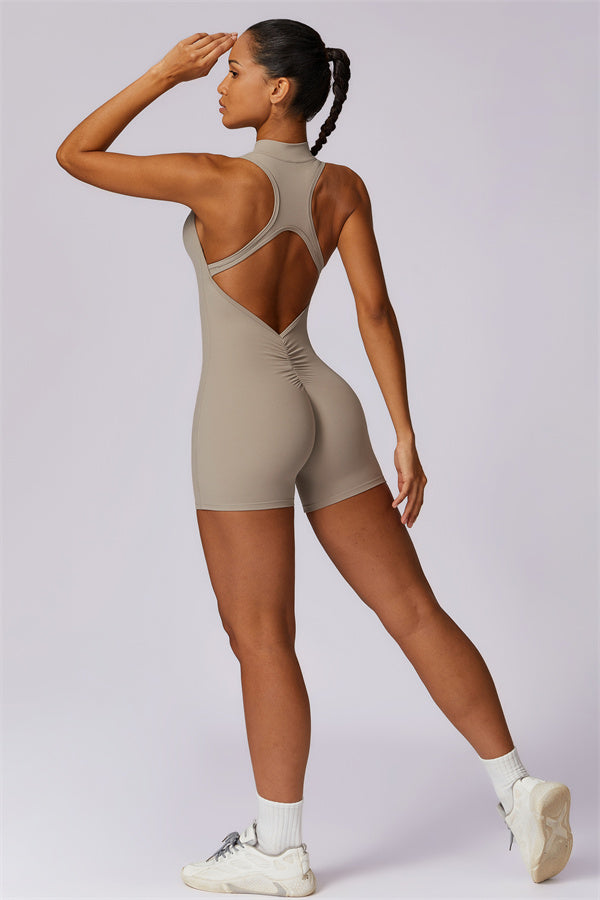 Stand-Up Collar Cutout Jumpsuit