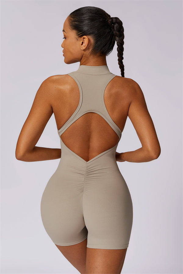Stand-Up Collar Cutout Jumpsuit