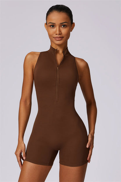 Stand-Up Collar Cutout Jumpsuit