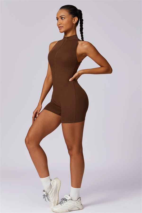 Stand-Up Collar Cutout Jumpsuit