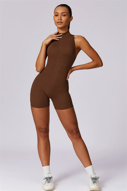 Stand-Up Collar Cutout Jumpsuit