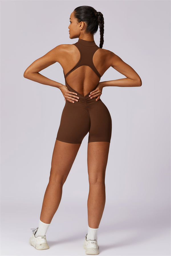 Stand-Up Collar Cutout Jumpsuit