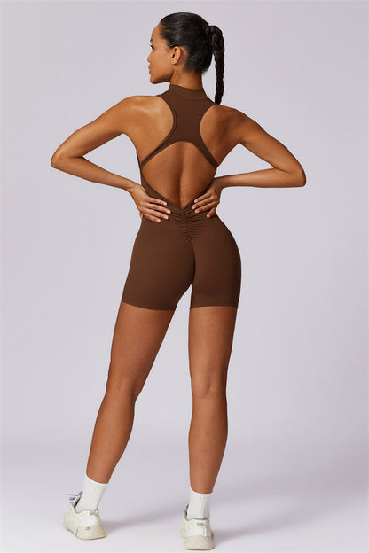 Stand-Up Collar Cutout Jumpsuit