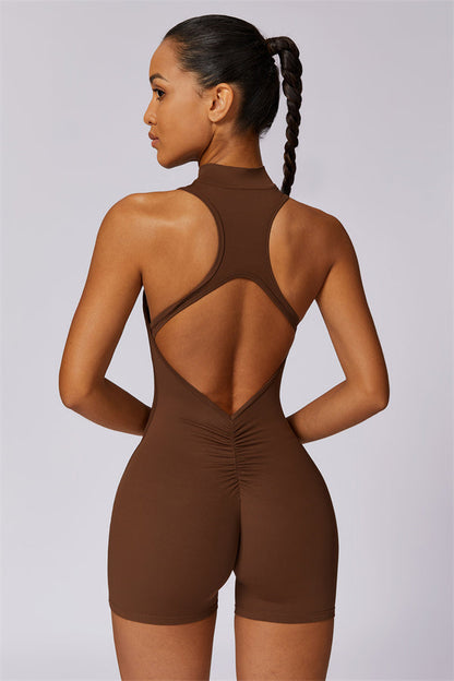 Stand-Up Collar Cutout Jumpsuit