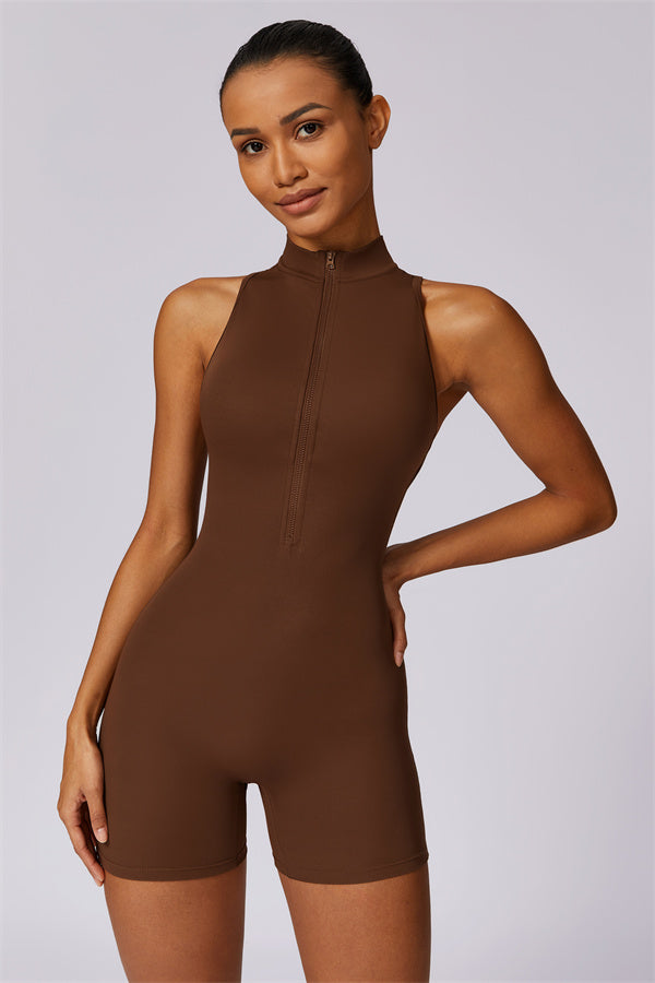 Stand-Up Collar Cutout Jumpsuit