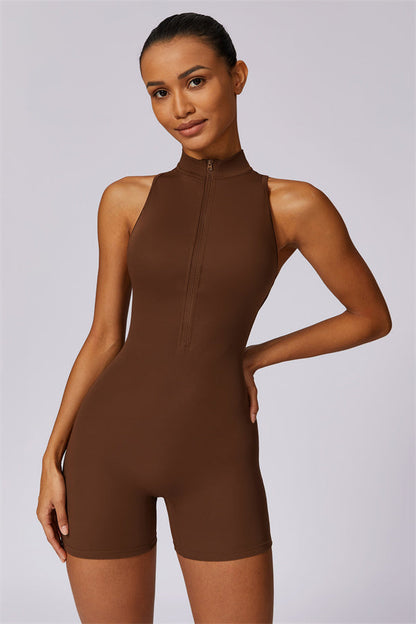 Stand-Up Collar Cutout Jumpsuit