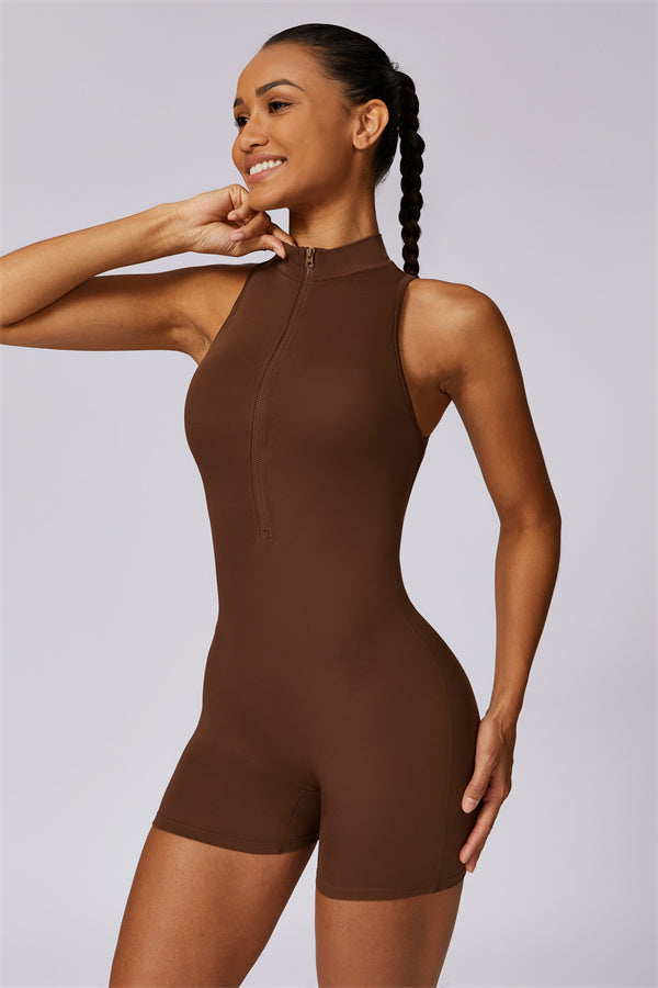 Stand-Up Collar Cutout Jumpsuit