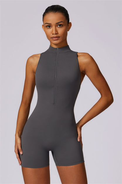 Stand-Up Collar Cutout Jumpsuit