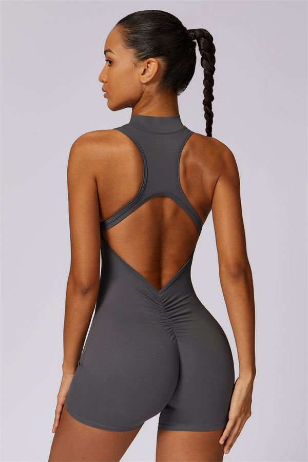 Stand-Up Collar Cutout Jumpsuit