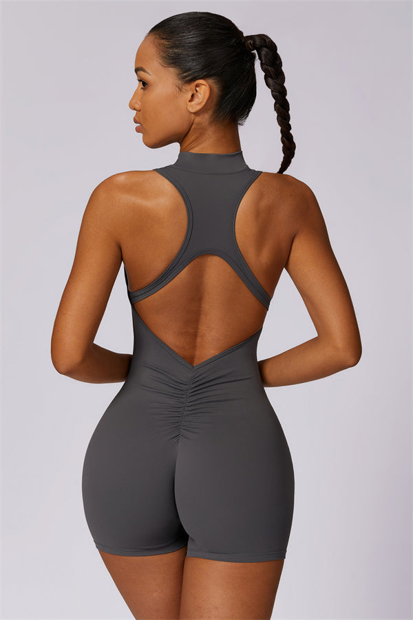 Stand-Up Collar Cutout Jumpsuit