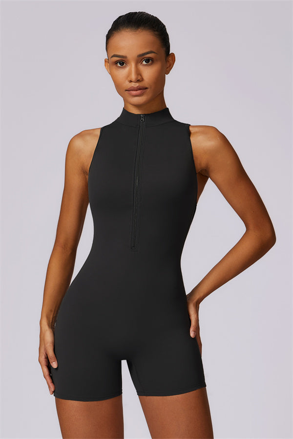 Stand-Up Collar Cutout Jumpsuit