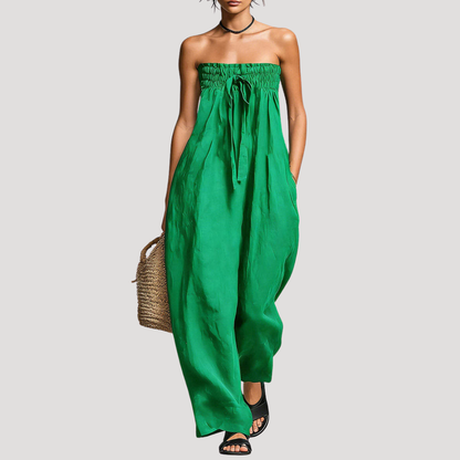 Wide Leg Strapless Jumpsuit