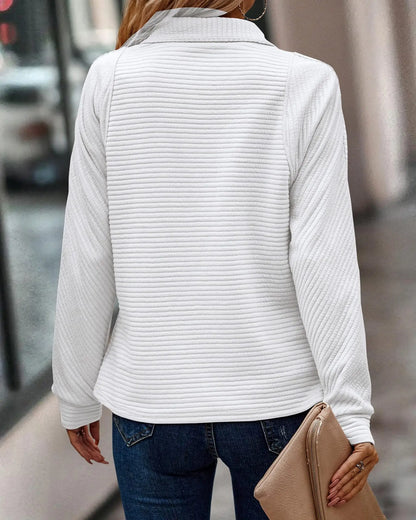 Half-zip sweater with V-neck