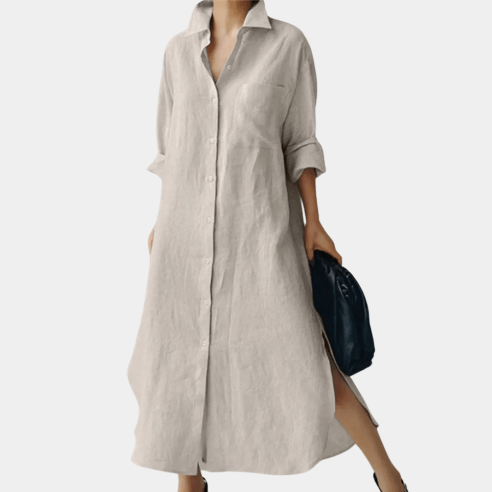 Oversized Linen Shirt Dress